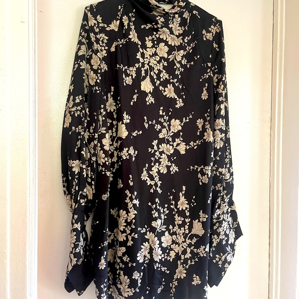 Free People Black and White Floral Mini Dress